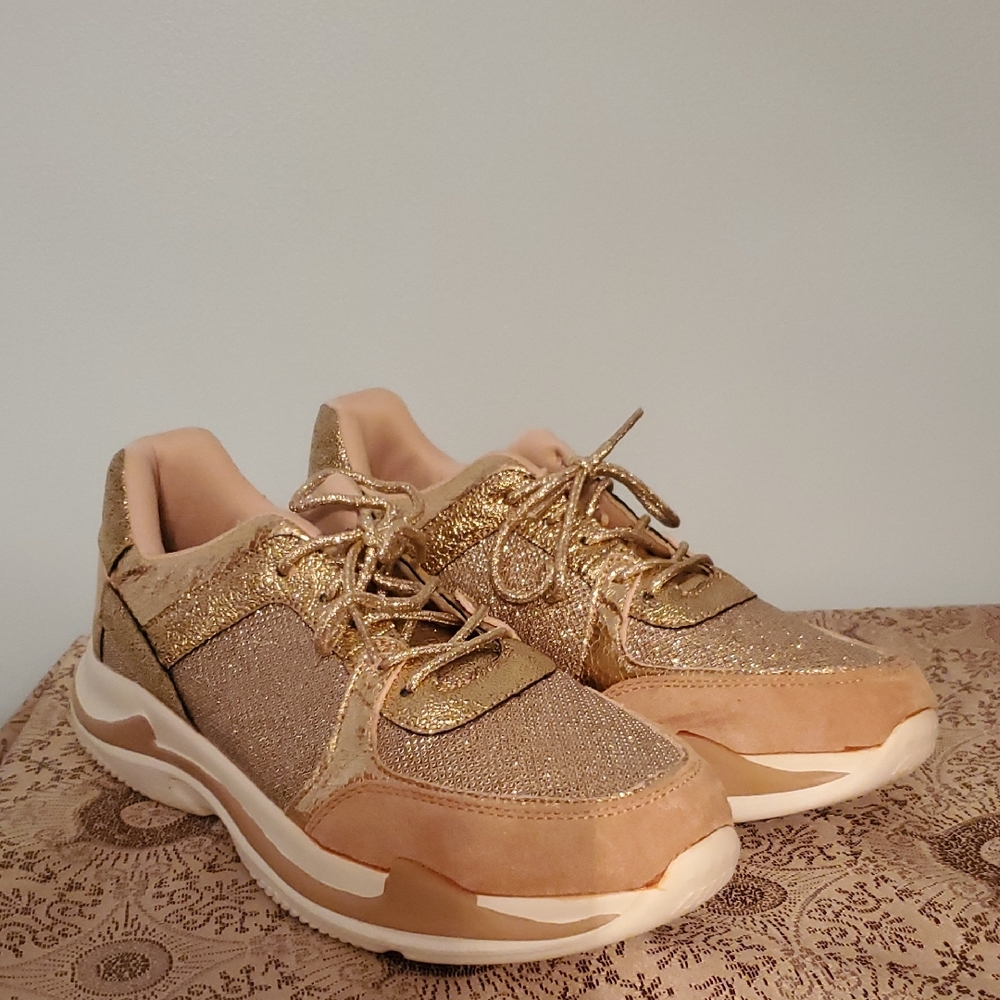 Gold Glitter Women's Sneakers